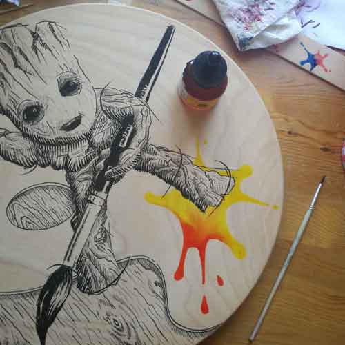 Tabouret de peinture ''Groot''